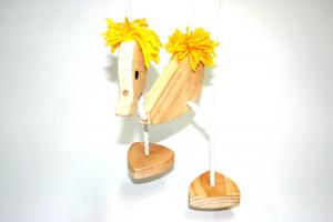 Puppet - Walking Duck Marionette with Yellow Hair